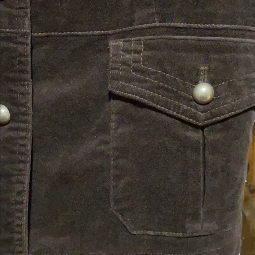 Mossimo Brown Velvet Button Down Jacket - image 6